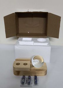 Wooden Pen Stand With Crystal Ball LED Lamp