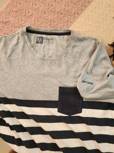 Striped Pocket Tee Medium Size