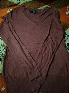 Light Brown V-Neck Sweater