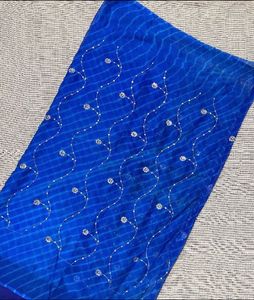 Royal Blue Leheriya Saree