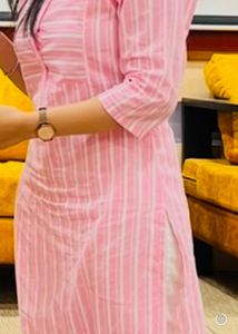 Pink Striped Kurta