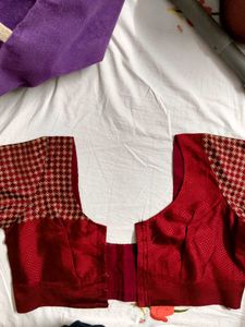 Maroon Short Sleeve Blouse
