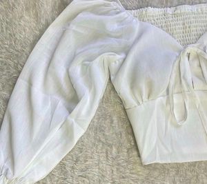 White Puff Sleeve Top