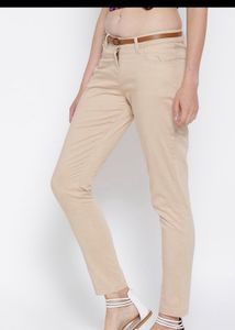 Beige Casual Pants
