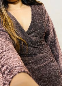 Shimmer Wrap Party Dress