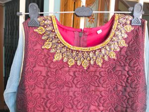 Crop Top With Skirt Nd Dupatta Wid Chhalla...