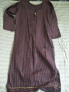 Striped Brown Kurta