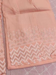 Peach Embroidered Kurta Set