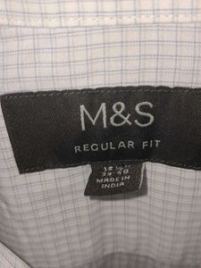 M&amp;S Men's Checkered Formal Shirt