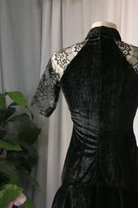 Black Lace Velvet Dress