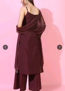 Elegant Maroon Kurta Set with Dupatta