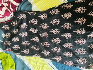 Elegant Black Printed Kurta Set