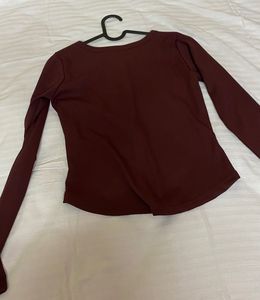 Brown  Long Sleeve Top