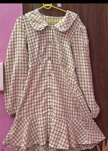 Korean collar long sleeve dress