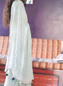 Designer Saree Light Parrot Green