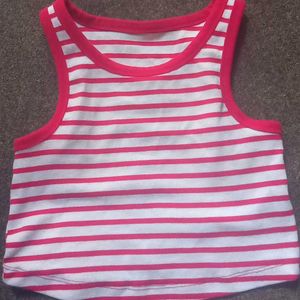 Striped Korean fitted  Tank Top