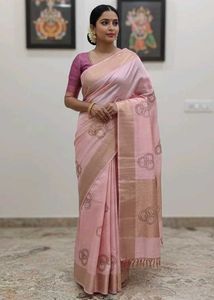 Pink Saree with Blouse