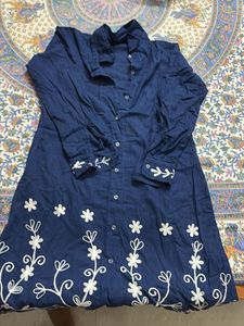 Blue Floral Shirt Dress
