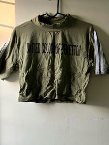 Benetton Olive Crop Top