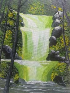 Soothing Waterfall Artwork Painting Decor
