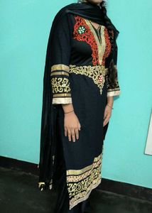 Black Beautiful Embroidered Stone Work Party Wear