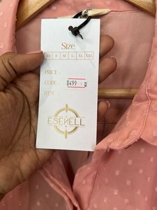 Pink Sheer Polka Dot Blouse