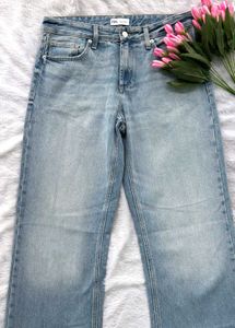 Zara Long Wide Leg Jeans 32-34