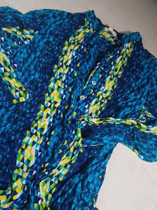 Patterned Blue Top
