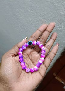 Pink &amp; Purple Marble Bead Bracelet