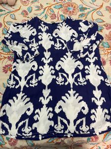 Elegant Blue &amp; White Kurta Set