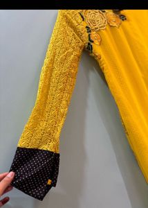 Yellow Embroidered Kurti/Dress