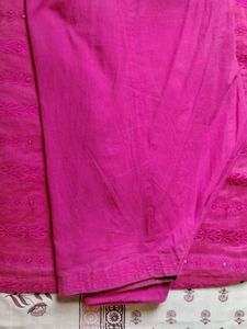 Pink Embroidered Kurti Set