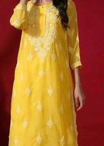 Yellow Embroidered Kurta Set