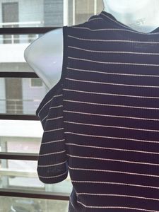Striped Cold Shoulder Top