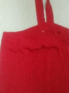 Red Tube Like Top Halter Neck Loop