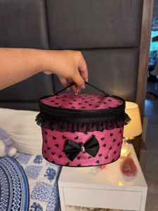 Pink Heart Print Multipurpose Bag