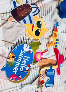 3 Soft Toys, Birthdays Card And Sticks