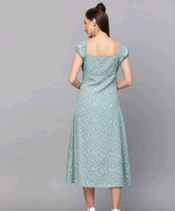 Green Floral Midi Sundress