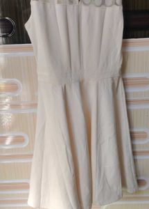 Chic Cream Fit &amp; Flare one piece length above knee