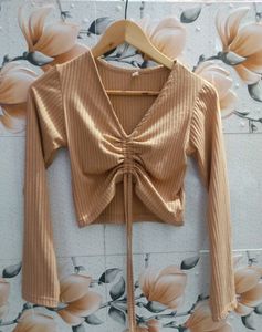 Nude Colour Knot Crop Top For Women