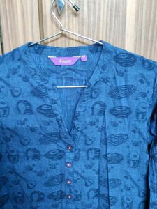 Blue Embroided Kurti