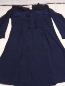 Navy Blue Embellished Top
