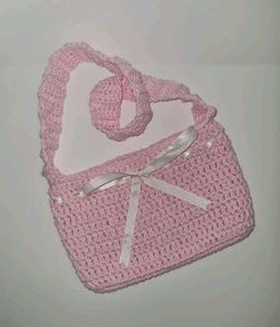 Handmade Crochet Pink Bag