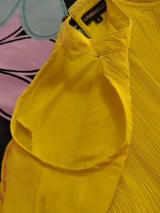 Yellow Cold Shoulder Top