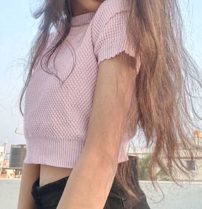 Baby pink crop top