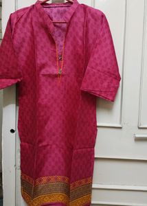 New Pink Printed Kurta XL
