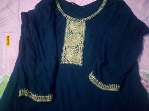 Women Daily/Occasionally WearNavy Blue  Kurti
