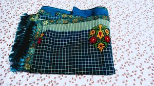 Elegant Teal Embroidered Saree