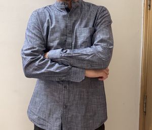 Stylish Men&#39;s Shirt Mandarin Collar