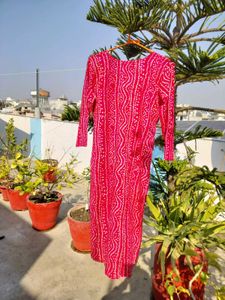 Pink Printed Kurta
